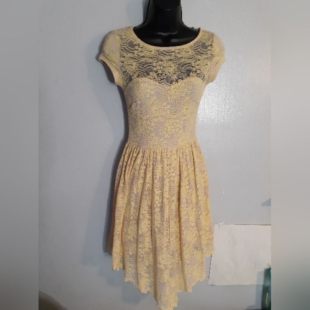 Finn and Clover yellow lace dress